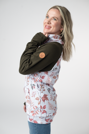 WAREHOUSE ONLY Classic Zoey ZipCowl Sweatshirt - Autumn Leaves and Olive