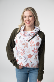 WAREHOUSE ONLY Classic Zoey ZipCowl Sweatshirt - Autumn Leaves and Olive