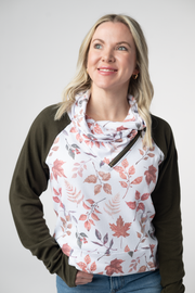 WAREHOUSE ONLY Classic Zoey ZipCowl Sweatshirt - Autumn Leaves and Olive