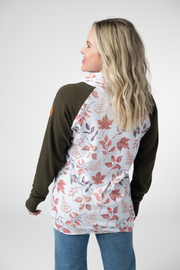 WAREHOUSE ONLY Classic Zoey ZipCowl Sweatshirt - Autumn Leaves and Olive
