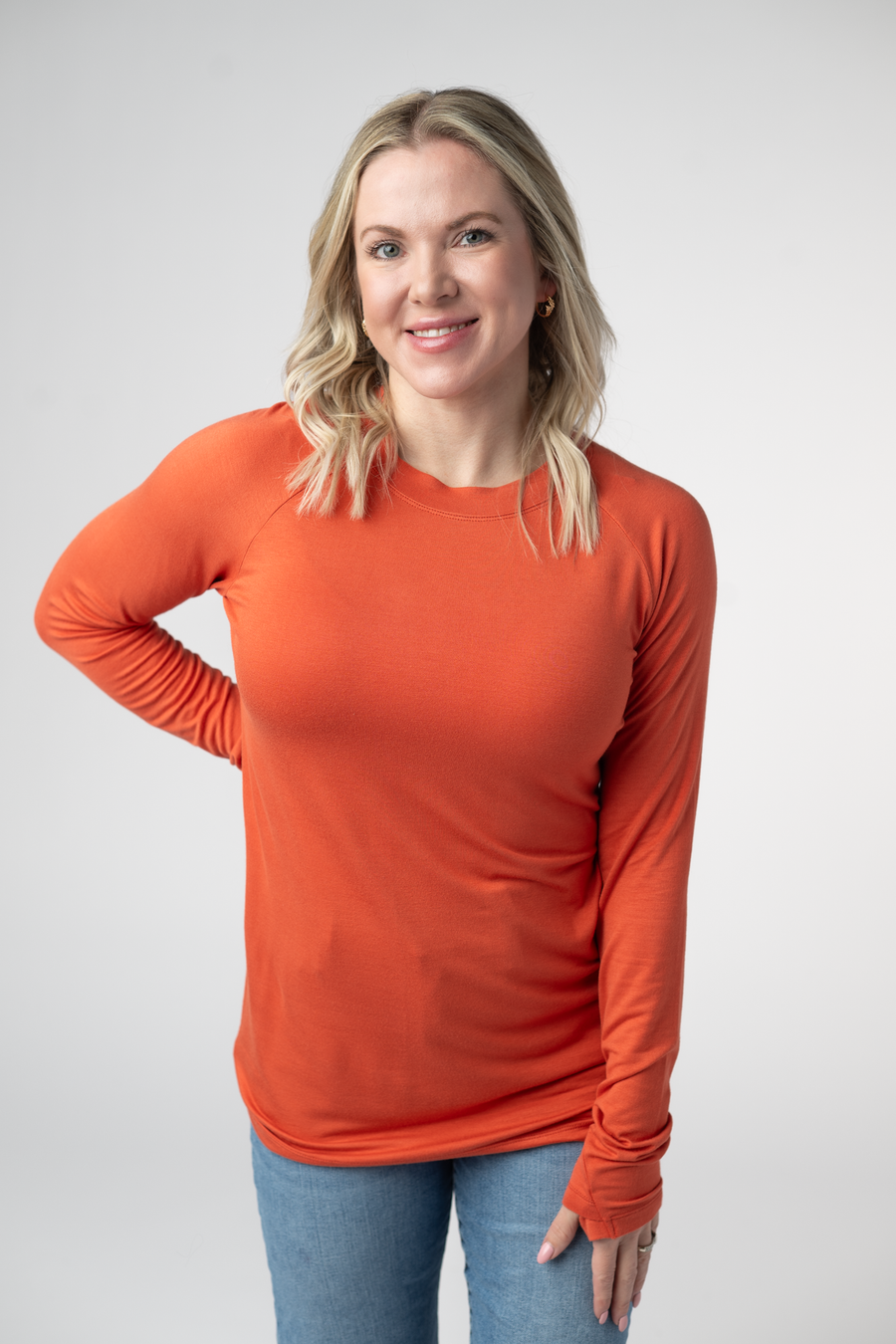 WAREHOUSE ONLY Blair Long Sleeve Top - Pumpkin