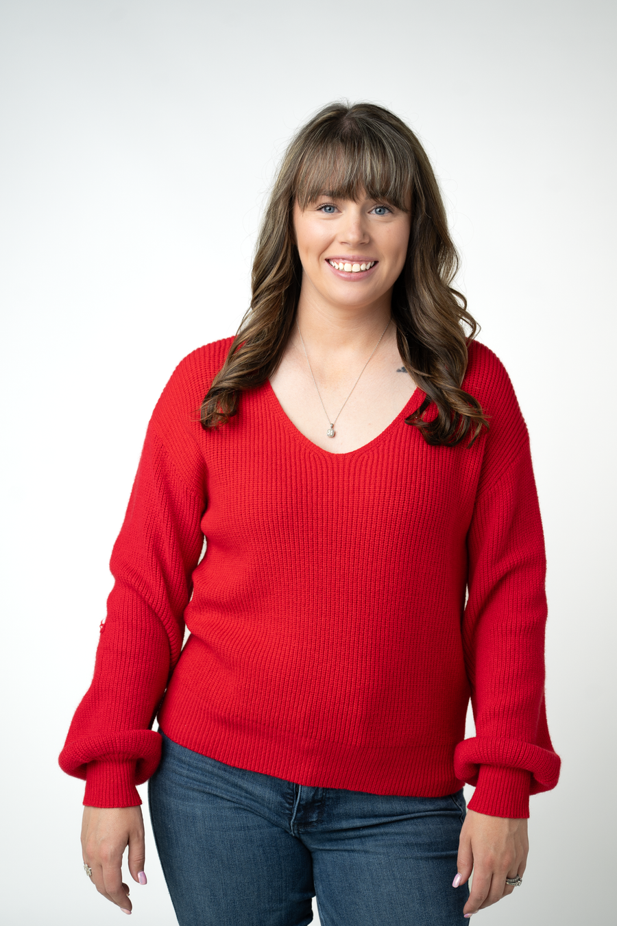WAREHOUSE ONLY Bethany Bow Knit Sweater - Red