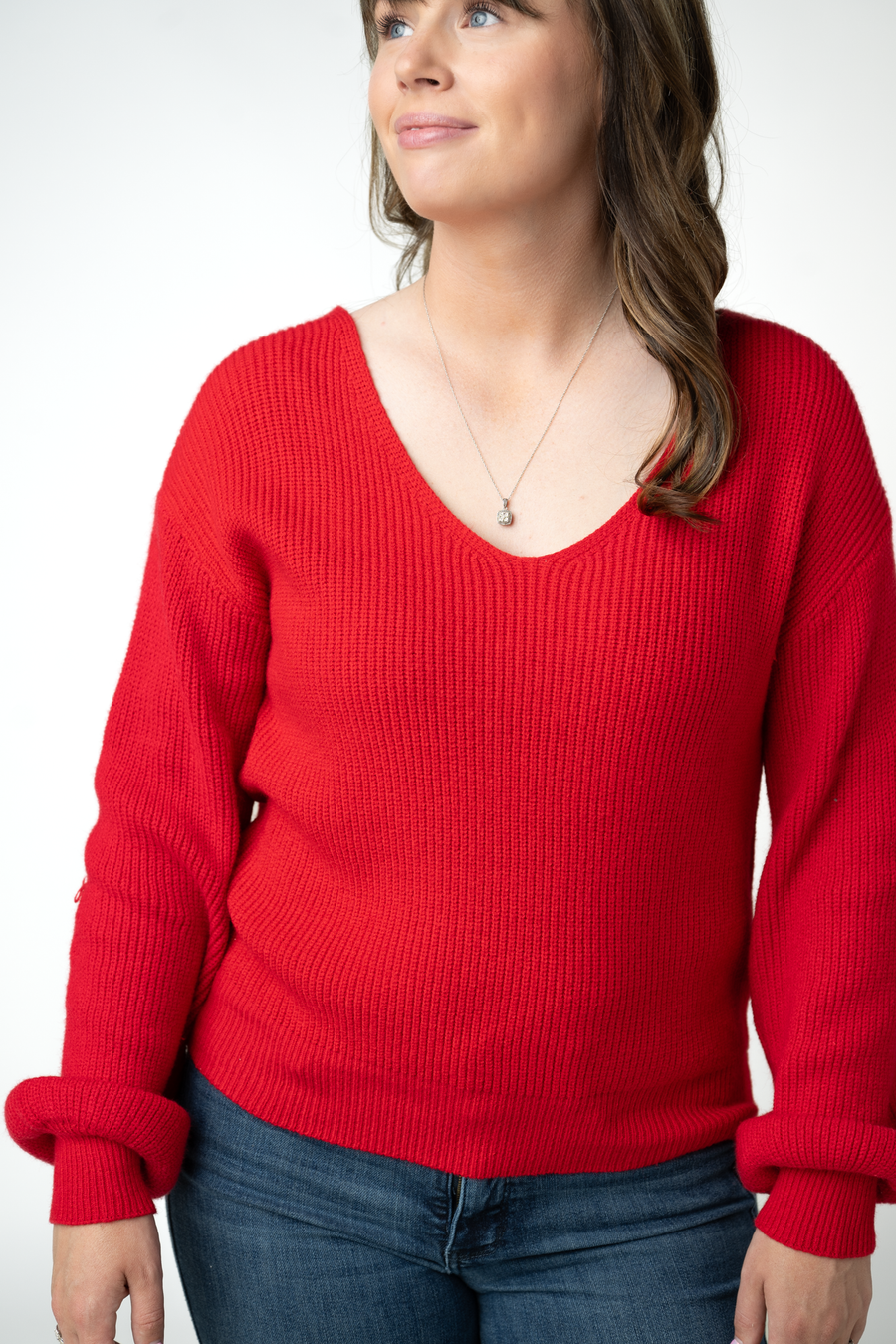 WAREHOUSE ONLY Bethany Bow Knit Sweater - Red