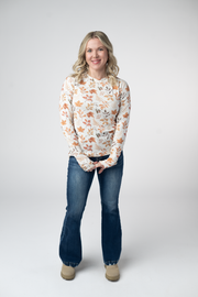 WAREHOUSE ONLY Blair Long Sleeve Top - Harvest Leaves