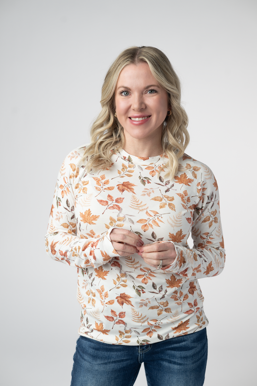 WAREHOUSE ONLY Blair Long Sleeve Top - Harvest Leaves