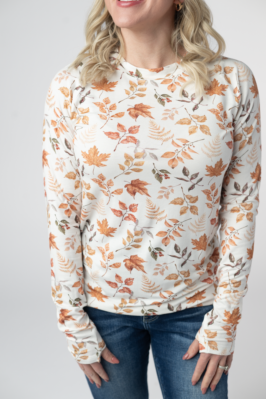 WAREHOUSE ONLY Blair Long Sleeve Top - Harvest Leaves