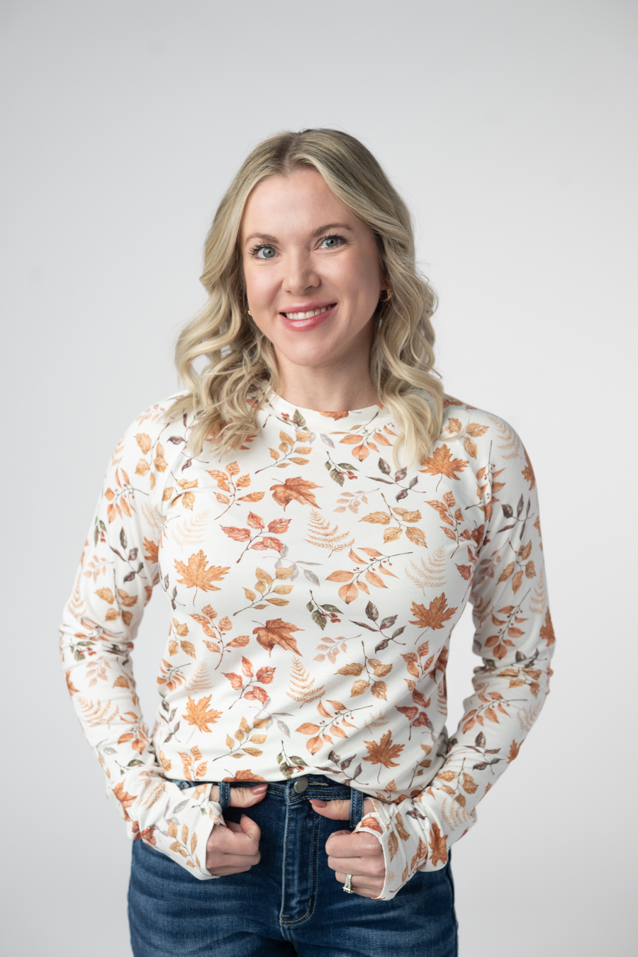 WAREHOUSE ONLY Blair Long Sleeve Top - Harvest Leaves