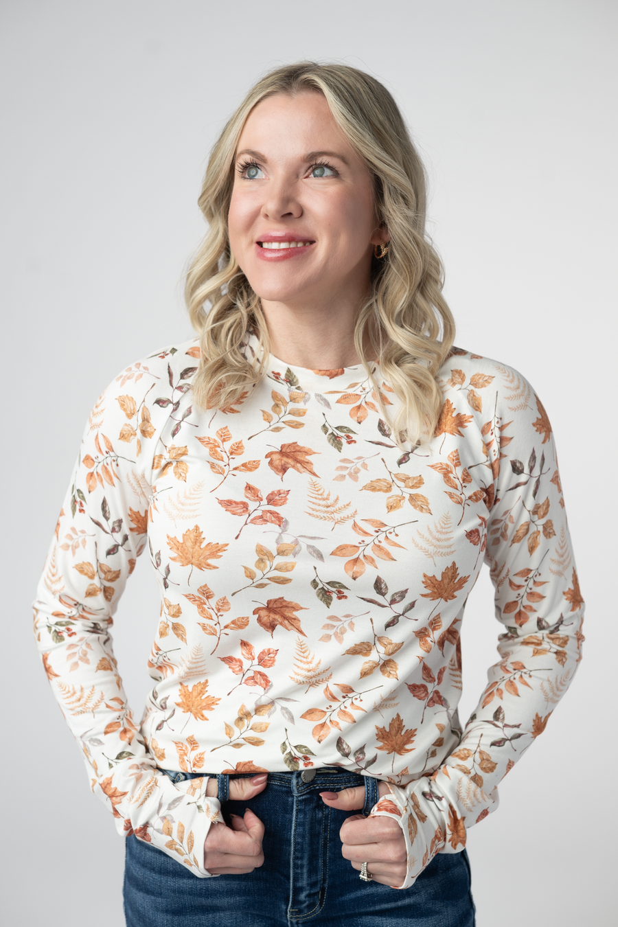 WAREHOUSE ONLY Blair Long Sleeve Top - Harvest Leaves