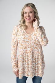 WAREHOUSE ONLY Long Sleeve Sarah Ruffle Top - Autumn Vines