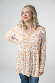 WAREHOUSE ONLY Long Sleeve Sarah Ruffle Top - Autumn Vines