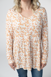 WAREHOUSE ONLY Long Sleeve Sarah Ruffle Top - Autumn Vines