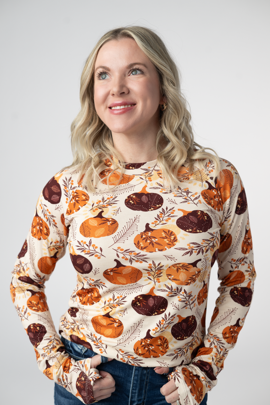 WAREHOUSE ONLY Blair Long Sleeve Top - Autumn Gourds