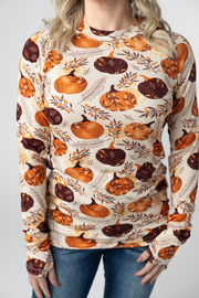 WAREHOUSE ONLY Blair Long Sleeve Top - Autumn Gourds