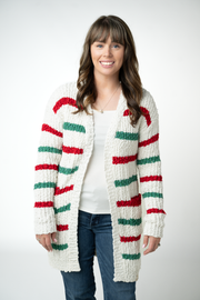 WAREHOUSE ONLY Christmas Striped Cardigan