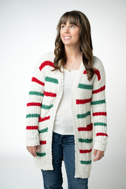 WAREHOUSE ONLY Christmas Striped Cardigan