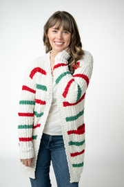 WAREHOUSE ONLY Christmas Striped Cardigan