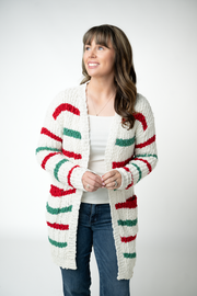 WAREHOUSE ONLY Christmas Striped Cardigan
