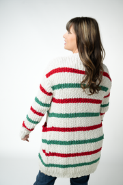 WAREHOUSE ONLY Christmas Striped Cardigan
