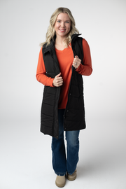 WAREHOUSE ONLY Harlow Long Vest - Black