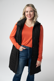 WAREHOUSE ONLY Harlow Long Vest - Black
