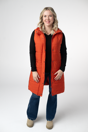 WAREHOUSE ONLY Harlow Long Vest - Pumpkin