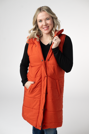 WAREHOUSE ONLY Harlow Long Vest - Pumpkin