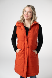 WAREHOUSE ONLY Harlow Long Vest - Pumpkin