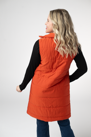 WAREHOUSE ONLY Harlow Long Vest - Pumpkin