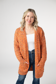 WAREHOUSE ONLY Carly Confetti Dot Cardigan - Pumpkin