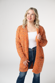 WAREHOUSE ONLY Carly Confetti Dot Cardigan - Pumpkin