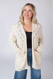 WAREHOUSE ONLY Open Knit Cardigan - Ivory