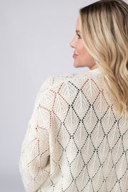 WAREHOUSE ONLY Open Knit Cardigan - Ivory
