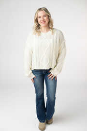 WAREHOUSE ONLY Cable Knit Sweater - Ivory