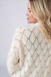 WAREHOUSE ONLY Open Knit Cardigan - Ivory