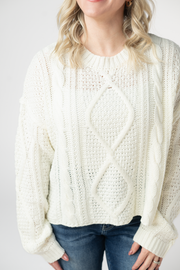 WAREHOUSE ONLY Cable Knit Sweater - Ivory