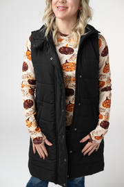 WAREHOUSE ONLY Harlow Long Vest - Black