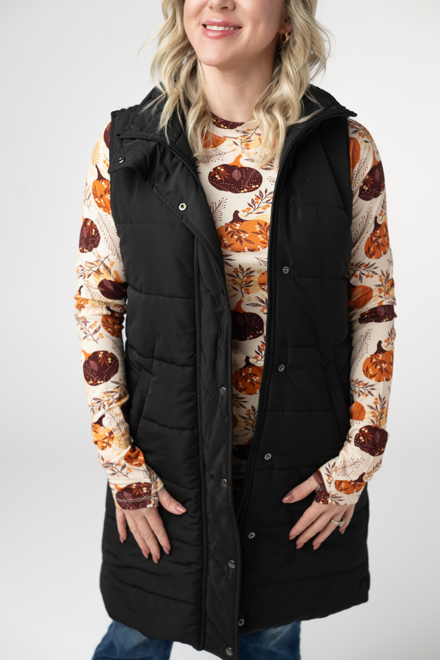 WAREHOUSE ONLY Harlow Long Vest - Black