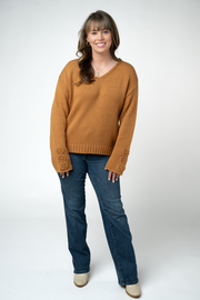WAREHOUSE ONLY Crochet Sleeve Top - Camel