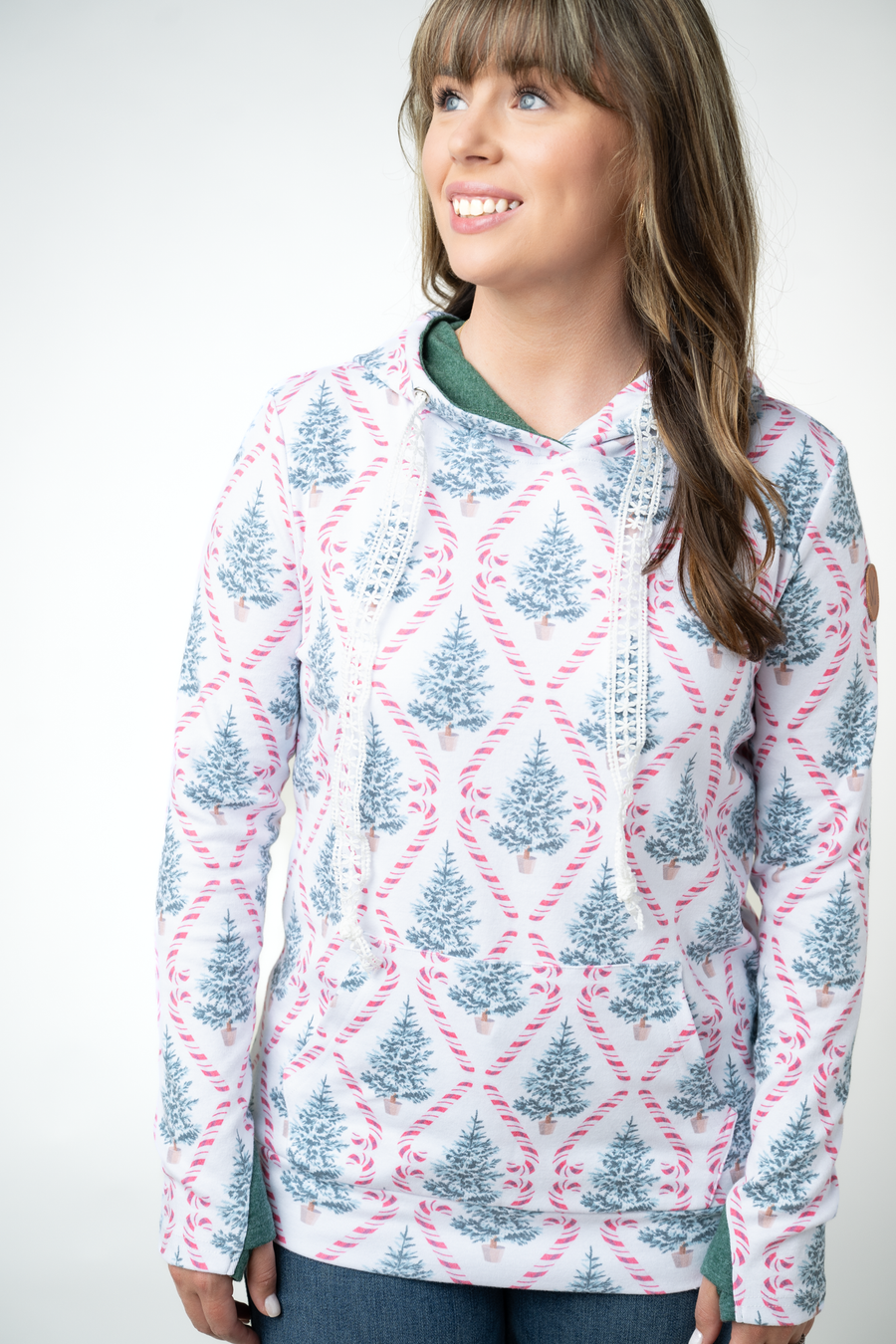 WAREHOUSE ONLY Hailey Pullover Hoodie - Candy Cane Lane