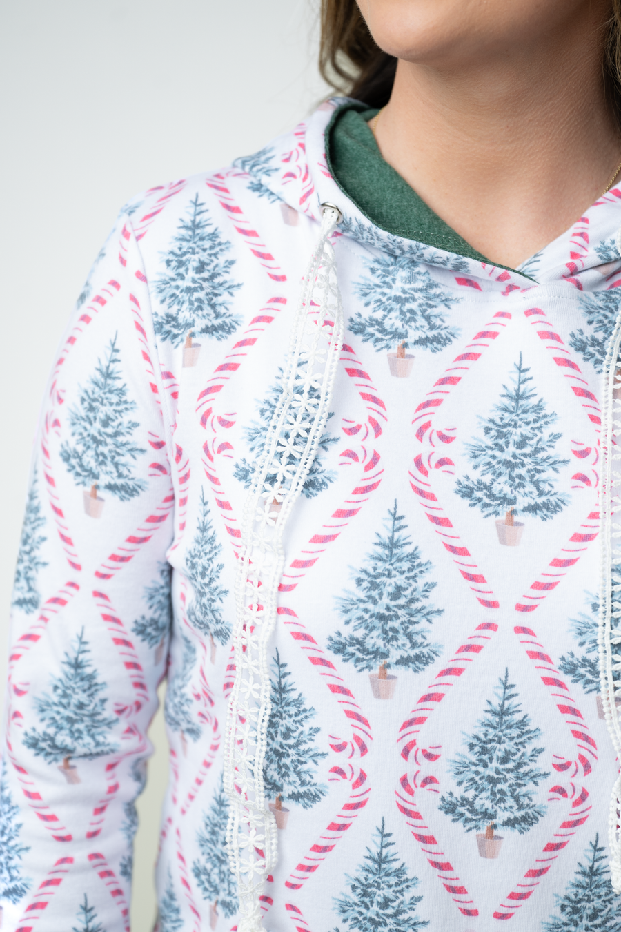 WAREHOUSE ONLY Hailey Pullover Hoodie - Candy Cane Lane
