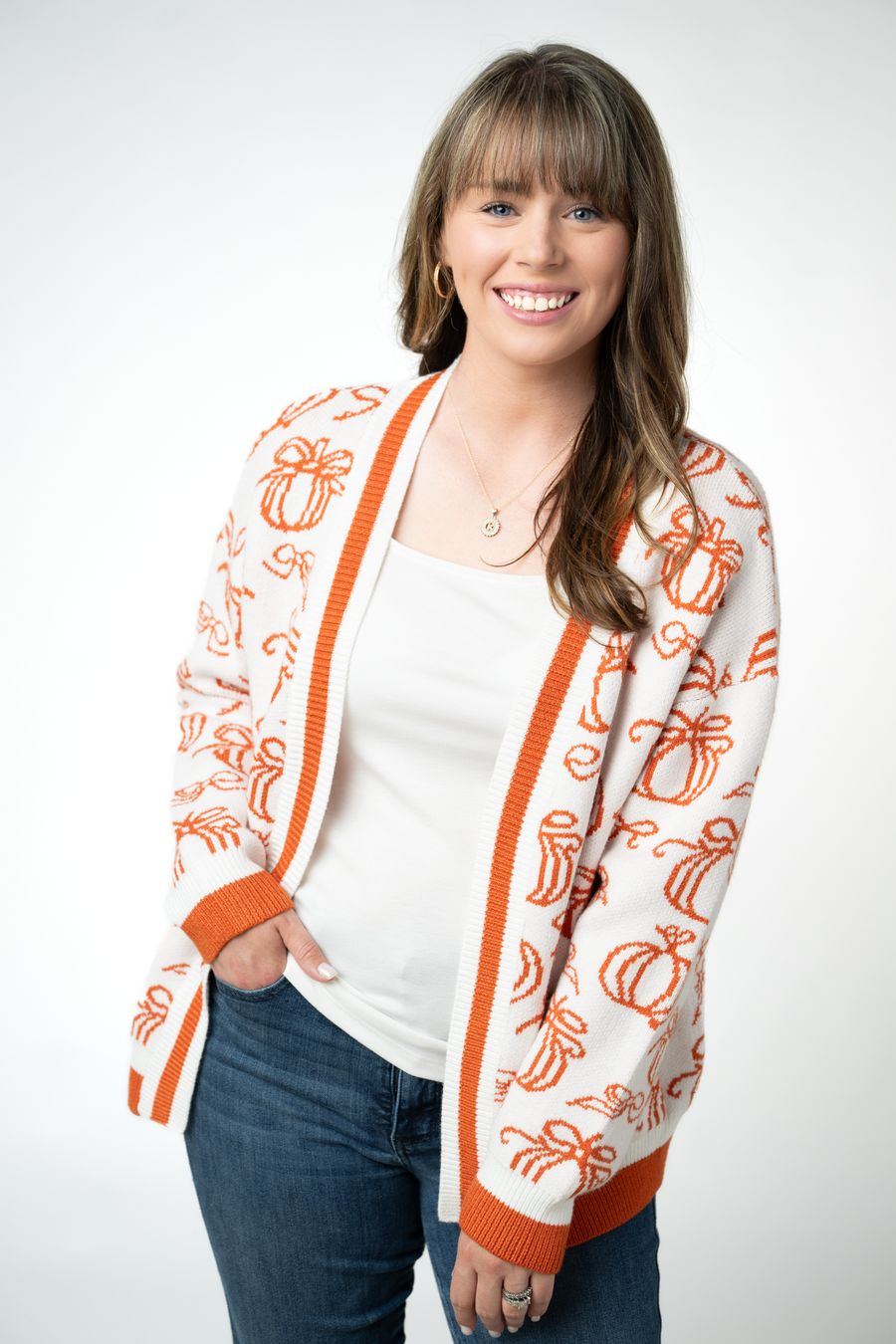 WAREHOUSE ONLY Pumpkins Pocket Cardigan