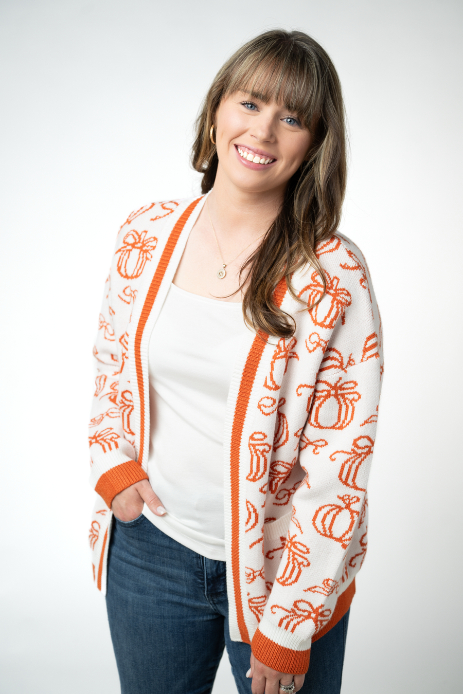 WAREHOUSE ONLY Pumpkins Pocket Cardigan