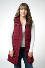 WAREHOUSE ONLY Harlow Long Vest - Burgundy
