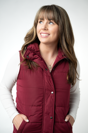 WAREHOUSE ONLY Harlow Long Vest - Burgundy