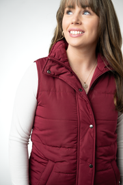 WAREHOUSE ONLY Harlow Long Vest - Burgundy