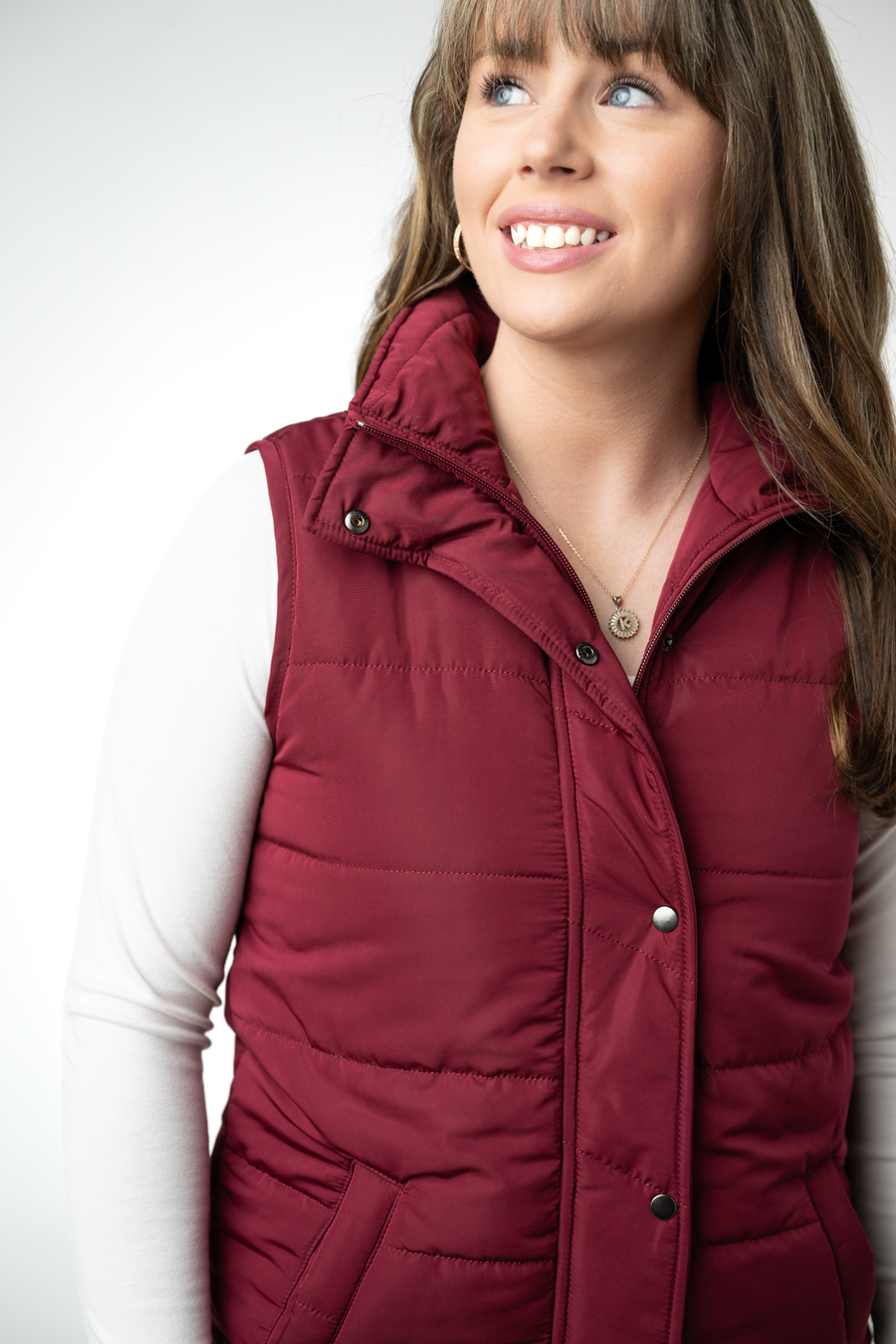 WAREHOUSE ONLY Harlow Long Vest - Burgundy