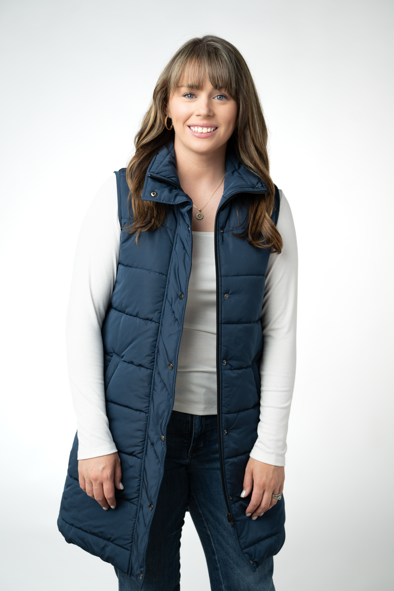 WAREHOUSE ONLY Harlow Long Vest - Navy
