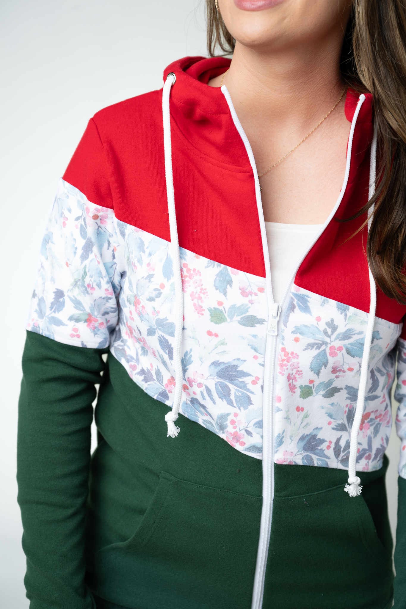WAREHOUSE ONLY Colorblock Fullzip - Red, Winter Berry, Evergreen