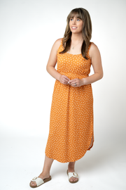 WAREHOUSE ONLY Reagan Ribbed Midi Dress - Pumpkin Floral