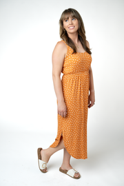 WAREHOUSE ONLY Reagan Ribbed Midi Dress - Pumpkin Floral